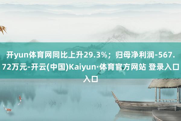 开yun体育网同比上升29.3%;归母净利润-567.72万元-开云(中国)Kaiyun·体育官方网站 登录入口