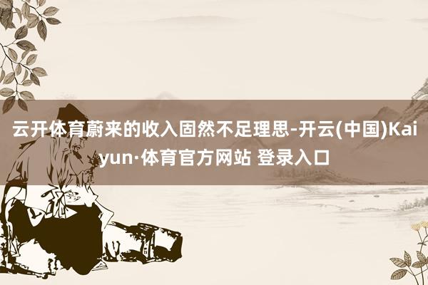云开体育蔚来的收入固然不足理思-开云(中国)Kaiyun·体育官方网站 登录入口