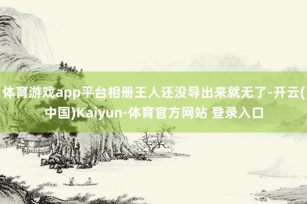 体育游戏app平台相册王人还没导出来就无了-开云(中国)Kaiyun·体育官方网站 登录入口