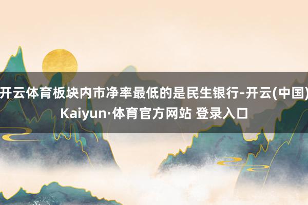 开云体育板块内市净率最低的是民生银行-开云(中国)Kaiyun·体育官方网站 登录入口