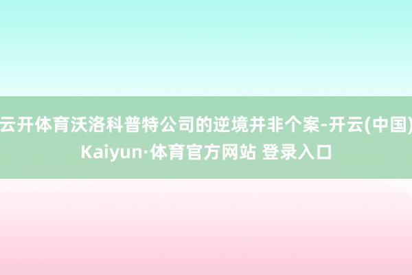 云开体育沃洛科普特公司的逆境并非个案-开云(中国)Kaiyun·体育官方网站 登录入口